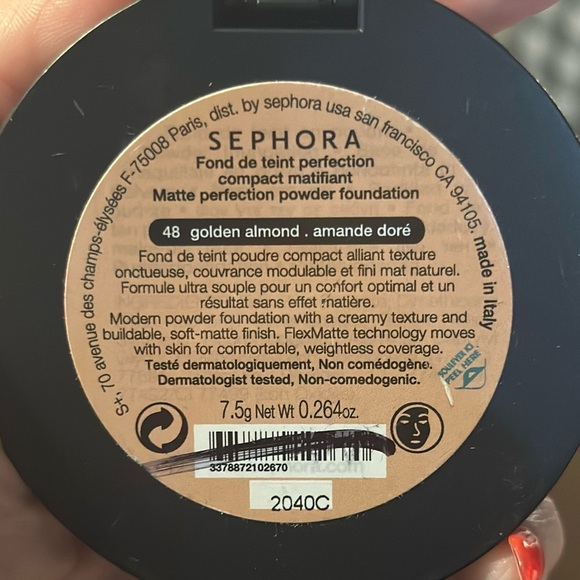 48 GOLDEN ALMOND | SEPHORA COLLECTION Matte Perfection Powder Foundation,0.26 oz - Picture 3 of 3